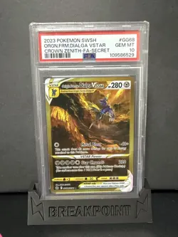 POKEMON SWORD & SHIELD CROWN ZENITH FULL ART/ORIGIN FORME DIALGA VSTAR PSA 10 - Image 1