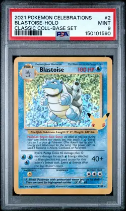 2021 POKEMON CELEBRATIONS CLASSIC COLLECTION #2 BLASTOISE-HOLO PSA 9 - Image 1