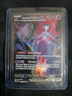 2025 Pokemon Destined Rivals 231 Team Rocket's Mewtwo EX SIR Mint - Image 1