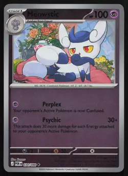 Meowstic 034/088 Uncommon Perfect Order Pokemon Reverse Holo Near Mint - Image 1