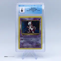 1999 Pokemon Base Set Mewtwo Shadowless 10/102 CGC 6 Ex/NM - Image 1
