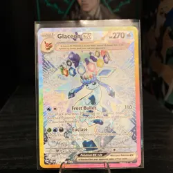 Pokemon Prismatic Evolutions Glaceon ex 150/131 Special Illustration Rare NM - Image 1