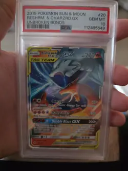 2019 RESHIRAM & CHARIZARD GX 20/214 UNBROKEN BONDS POKEMON PSA 10 - Image 1