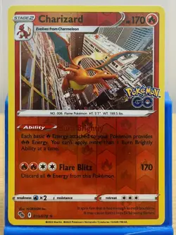 Charizard 010/078 - Pokemon GO Pokemon TCG NM Reverse Holofoil - Image 1