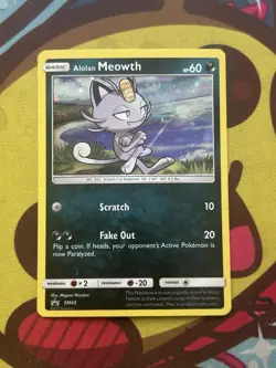 Pokemon Alolan Meowth SM43 - Black Star Promo - Excellent - Image 1