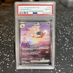 2023 Pokemon Mew EN-151 Charizard EX Special Illustration Rare PSA 8 199/165 - Image 1