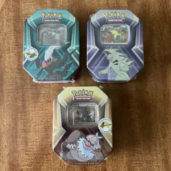 Pokemon TCG - Triple Whammy Collector Sealed Tins x3 (Complete Set) - Image 1
