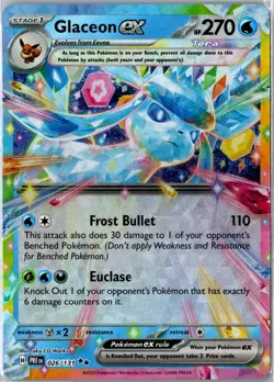 Glaceon ex Double Rare Holo 026/131 Prismatic Evolutions Near Mint - Image 1