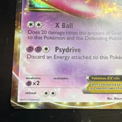Pokemon Mewtwo EX Breakthrough Ultra Rare Holo Basic 170 HP 61/162 2012 - Image 2