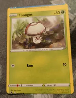 Foongus 011/195 Non-Holo - Silver Tempest - Miscut Error Pokemon Card Rare! - Image 1