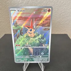 Pokemon TCG Victini 208 SVP: Scarlet & Violet Promo Holo Basic 80 HP Card - Image 1