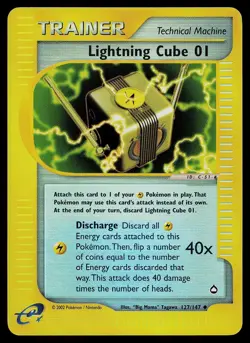 Pokemon Card - Lightning Cube Aquapolis 127 Reverse Holo Uncommon - Image 1