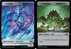 1 x Elemental (0009) // Food (0011) Double-Sided Token - Foil - Wilds of Eldrain - Image 1