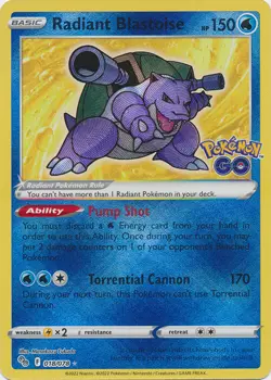Radiant Blastoise - 018/078 Ultra Rare Pokemon GO NM Pokemon TCG - Image 1