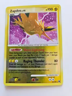 Pokemon Zapdos Reverse Holo Diamond & Pearl Majestic Dawn 14/100 LP - Image 1
