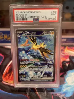 PSA 9 Zapdos EX 202/165 Special Illustration Rare Scarlet & Violet 151 Pokemon - Image 1