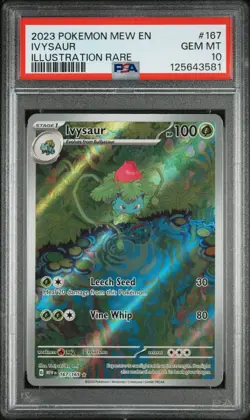 POKEMON IVYSAUR #167 MEW EN-151 ILLUSTRATION RARE PSA 10 2023 - Image 1
