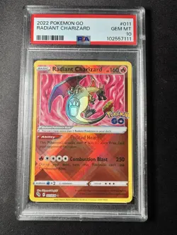 Radiant Charizard 011/078 Pokemon GO Holo - PSA 10 - Image 1