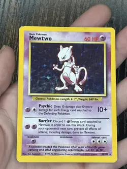 Pokemon TCG Base Set Mewtwo 10/102 Holo Rare 1999-2000 Wizards Copyright - Image 3