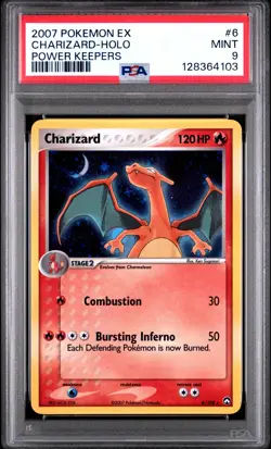 2007 Pokemon EX Power Keepers 6/108 Charizard Holo Rare PSA 9 Mint - Image 1