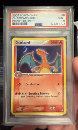 2007 Pokemon EX Power Keepers 6/108 Charizard Holo Rare PSA 9 Mint - Image 3