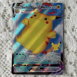 Surfing Pikachu VMAX 009/025 Celebrations Holo Rare Pokemon Card NM English - Image 1