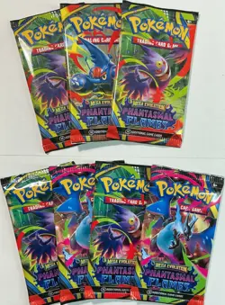 Pokemon Phantasmal Flames Mega Evolution (7) Booster Pack Lot - Image 1
