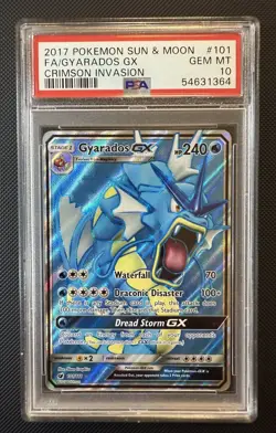 PSA 10 GYARADOS GX 101 CRIMSON INVASION FULL ART SUN MOON 2017 POKEMON - Image 1