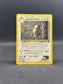 Giovanni's Persian 8/132 Gym Challenge Holo LP Pokemon TCG - Image 1