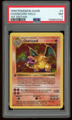 1999 Pokemon Base Set 1st Edition Shadowless Charizard #4 - PSA 7 - ( 14 CERT) - Image 1