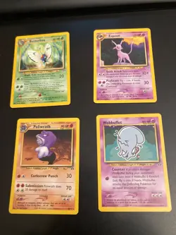 Lot of 4 Pokemon RARE Neo Discovery—19,20,28,35 (3 NM/LP, 1 w/a mark on bk) - Image 1
