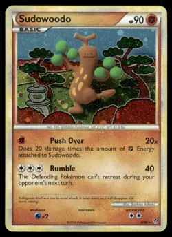 Pokemon TCG 9/95 Sudowoodo HGSS Unleashed Holo *SWIRL* Rare LP - Image 1