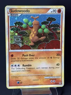 Pokemon TCG 9/95 Sudowoodo HGSS Unleashed Holo *SWIRL* Rare LP - Image 3