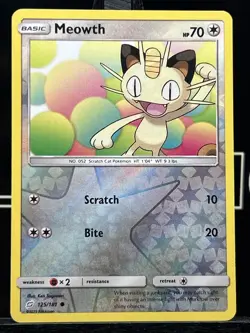 Meowth 125/181 Sun & Moon Reverse Holo Pokemon TCG - Image 3