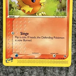 VTG Pokemon EX Ruby Sapphire Torchic 74/109 Common NM - Image 4
