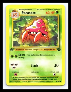 💥 PARASECT # 41/64 Jungle 1st Edition Stamp Non Holo Foil Pokemon 1999 Vintage - Image 1