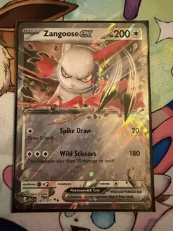 Zangoose ex 167/217 Double Rare ME: Ascended Heroes Pokemon Holo Near Mint - Image 1