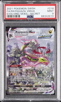 2021 POKEMON SWORD & SHIELD EVOLVING SKIES SECRET FULL ART/RAYQUAZA VMAX PSA 9 - Image 1