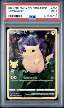 PSA 9- PIKACHU -2021 POKEMON TCG CELEBRATIONS FULL ART 005/025 - Image 1