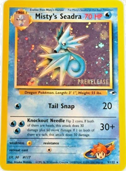 Pokemon TCG - Misty's Seadra - 9/132 - Holo - Pre-Release Promo [Heavily Played] - Image 1