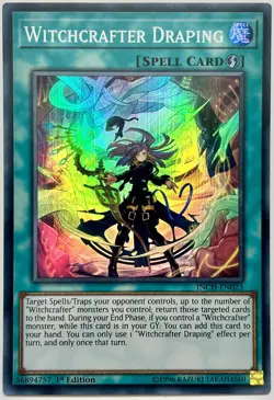 INCH-EN023 Witchcrafter Draping - Super Rare 1st Edition Near Mint YuGiOh Card - Image 1