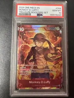 2024 One Piece Promos Monkey D. Luffy #006 Treasure Boosters Set PSA 10 - Image 1