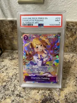 2025 One Piece PRB02 EN Charlotte Pudding Alt Art PSA 9 - Image 1
