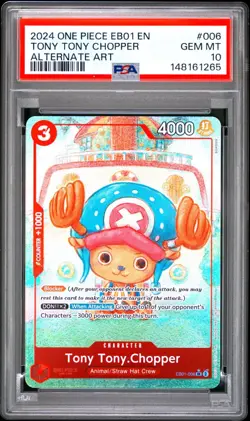 2024 One Piece EB01 EN Tony Tony Chopper Alternate Art #006 PSA 10 GEM MINT - Image 1