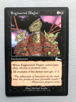 Mtg Carte Magic Urza's Legacy Engineered Plague English LP/MP - Image 1