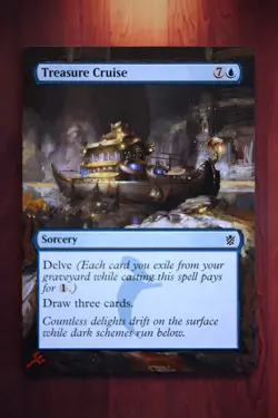 Treasure Cruise *Magic Altered Hand Painted Extended Art* NM MTG Erich - Image 1