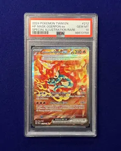 PSA 10 HearthFlame Mask Ogerpon EX #212 Twilight Twilight Masquerade 2024 - Image 1