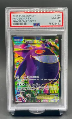PSA 8 Gengar EX Full Art #114, 2014 Pokemon XY Phantom Forces - Image 1