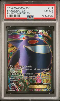 PSA 8 Gengar EX Full Art #114, 2014 Pokemon XY Phantom Forces - Image 3