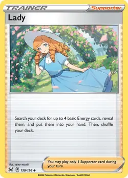 Lady 159/196 Swsh11: Lost Origin Regular LP-Lightly Played Pokemon TCG - Image 1